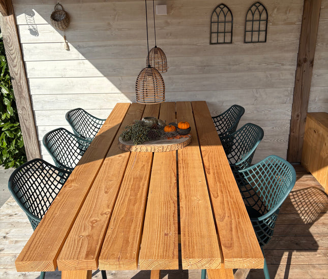 Handgemaakte douglas tuintafel - Robuust & Weerbestendig | Type B 12x12cm poten