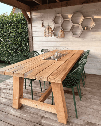 Luxe vuurtafel | Tuintafel met RVS inbouwbrander