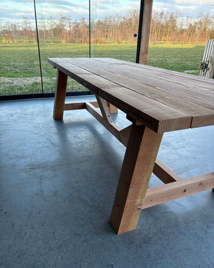 Douglas tuintafel - Robuust & Weerbestendig | 120x120mm poten