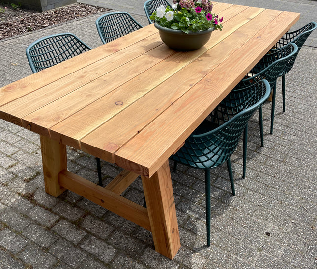 Handgemaakte douglas tuintafel - Robuust & Weerbestendig | Type A 10x10cm poten