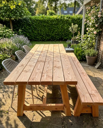 Douglas tuintafel - Robuust & Weerbestendig | 100x100mm poten
