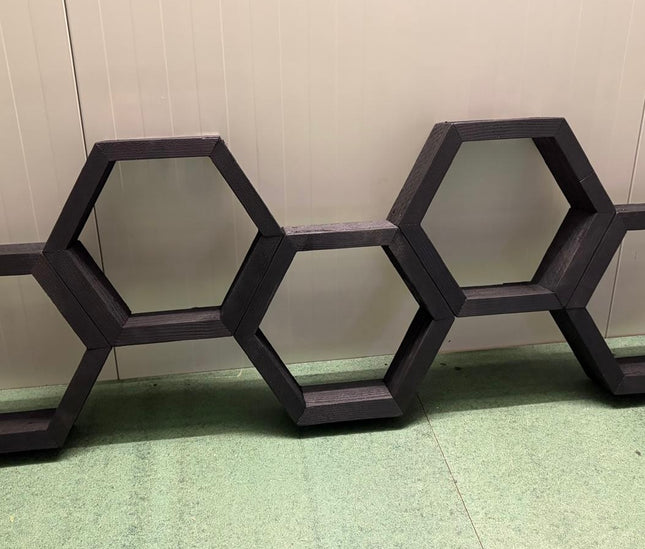 Hexagon decoratie | kastjes | wandbord | sfeer | tuindecoratie