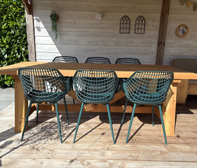 Handgemaakte douglas tuintafel - Robuust & Weerbestendig | Type B 12x12cm poten