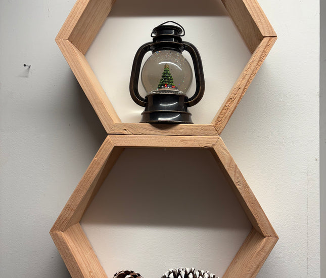 Hexagon decoratie | kastjes | wandbord | sfeer | kerst