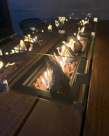 Luxe vuurtafel | Tuintafel met RVS inbouwbrander