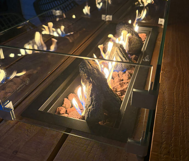Luxe vuurtafel | Tuintafel met RVS inbouwbrander