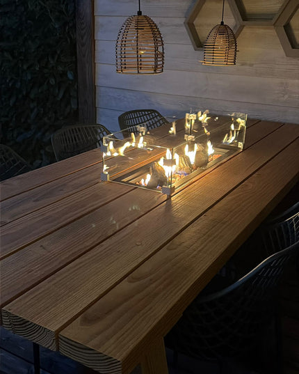 Luxe vuurtafel | Tuintafel met RVS inbouwbrander