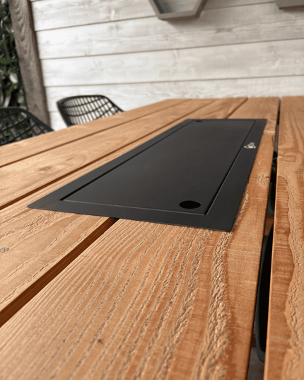 Luxe vuurtafel | Tuintafel met RVS inbouwbrander