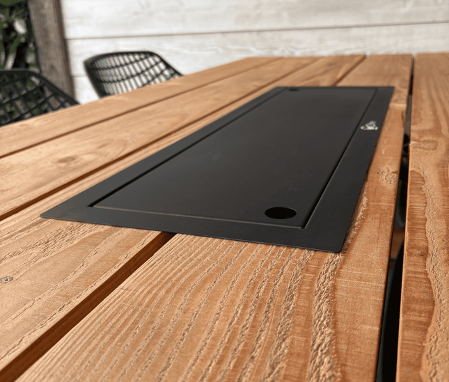 Luxe vuurtafel | Tuintafel met RVS inbouwbrander