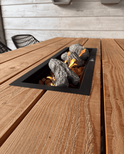 Luxe vuurtafel | Tuintafel met RVS inbouwbrander