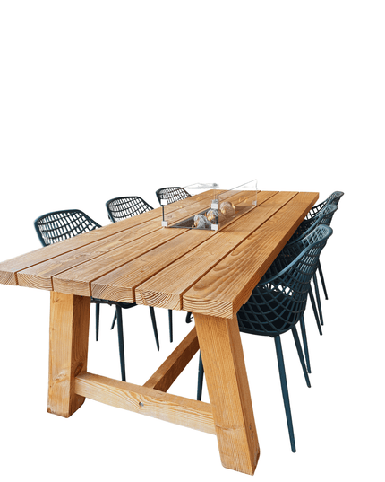 Luxe vuurtafel | Tuintafel met RVS inbouwbrander