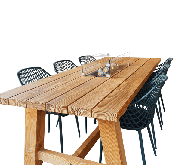 Luxe vuurtafel | Tuintafel met RVS inbouwbrander