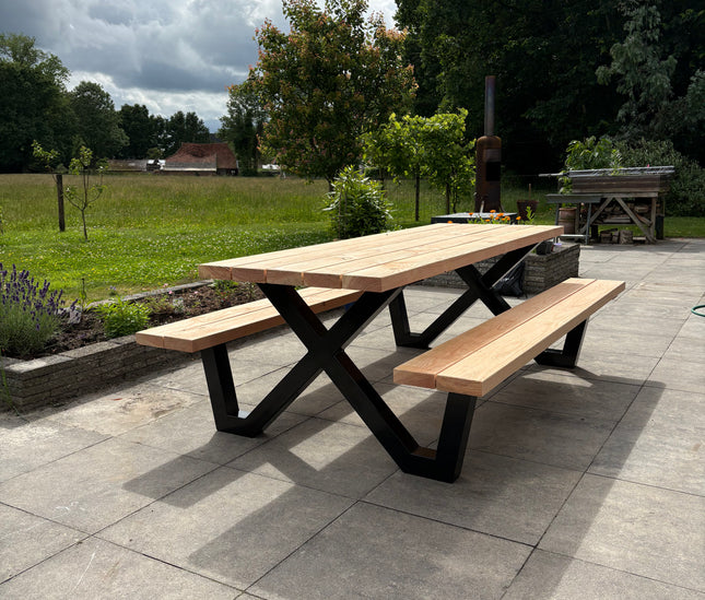 Picknickbank met stalen poten - nederlands staal