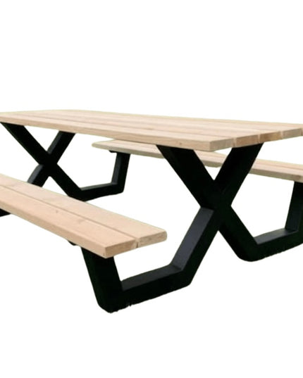 Picknicktafel met stalen X-poten