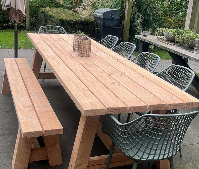 Douglas tuintafel - 100mm poten | Robuust & Weerbestendig
