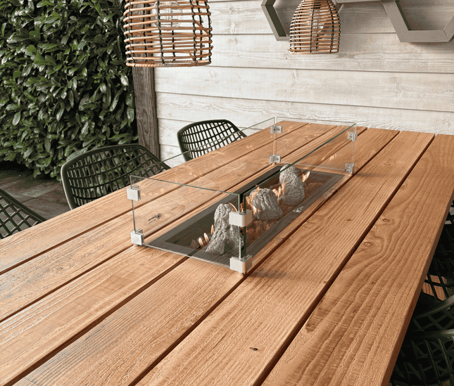 Luxe vuurtafel | Tuintafel met RVS inbouwbrander